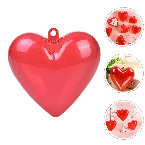 HAKIDZEL Plastic Heart Shaped Boxes Red For Valentine Day 15Pcs 2.5In X 2.3In X 1.5In