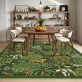 thumbnail image 2 of FairOnly 5'x7'Modern Pastoral Stain Resistant Area Rug for Living Room Non Slip Jungle Animal Pattern Indoor Floor Rug for Dinning Room Bedroom,Dark Green, 2 of 7