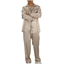 Men's Silk Satin Pajamas Sets Long Pants Nightshirt Comfy Sleepwear for Luxury Home Comfort​​