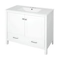 thumbnail image 5 of Spaco 36" Black Bathroom Vanity with Ceramic Sink and Soft-Close Doors, Cabinet with Double Storage Shelves & Divided Drawer, Modern Bathroom Cabinet for Indoor, White, 5 of 20