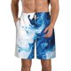 thumbnail image 1 of Balery Blue White Fluid Art Traje de Baño Estilo Hawaiano para Hombre, Shorts de Secado Rápido con Bolsillos-3X-Large, 1 of 6