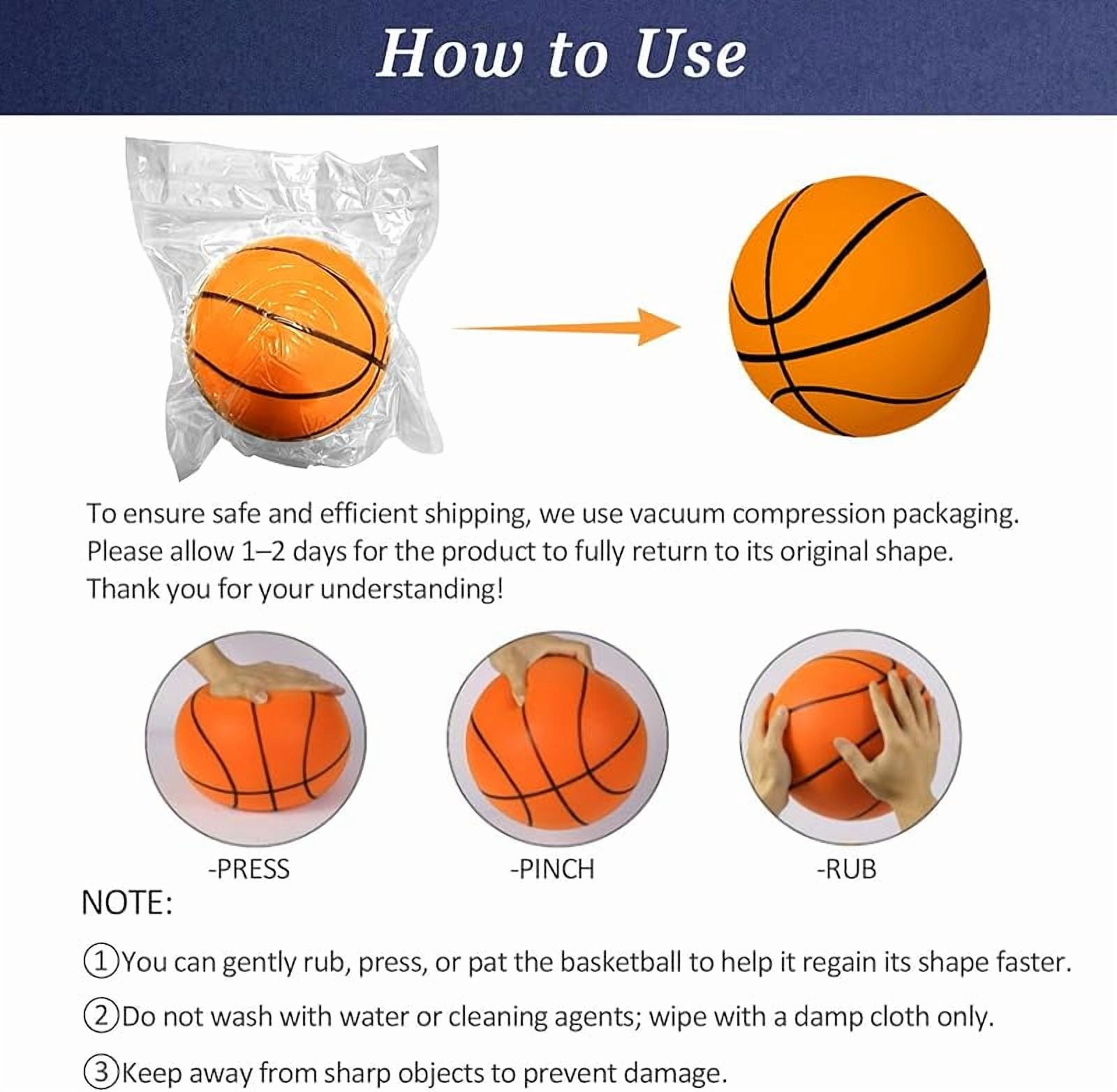 Silent Basketball and Hoop Set, Indoor Silent Basketball, 2025 Upgrade Quiet Foam Indoor Training Ball with Wall Mount Hoop, No Noise with Foldable Hoop, Ball Frame for Kids Teens Adult (No.5/11.8in)