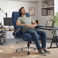 thumbnail image 6 of EOP 23.62'' Extra Wide Big and Tall Office Chair, Executive Computer Desk Chair with Heat Kneading Massage and 3D Flip-Up Arms, Blue, 6 of 10
