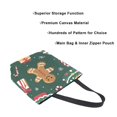 thumbnail image 3 of FORMRS Womens Canvas Tote Bag with Zipper Inner Pocket Shoulder Handbag, Green Christmas Gingerbread, 3 of 7