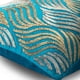 thumbnail image 2 of Funda de almohada turquesa, moderna funda de almohada floral, 30 x 30 cm (12 x 12 pulgadas), funda de almohada decorativa de terciopelo, Zardozi floral brillante, abstracto - Liberty, 2 of 5