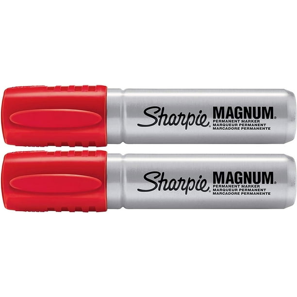 Rotulador Sharpie Magnum, permanente, rojo, punta biselada, paquete de 2