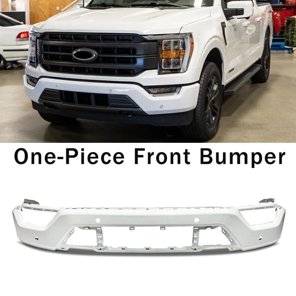 Star White Front Bumper Face Bar W/ 4 Sensor Holes For 2021-2023 Ford F150 F-150