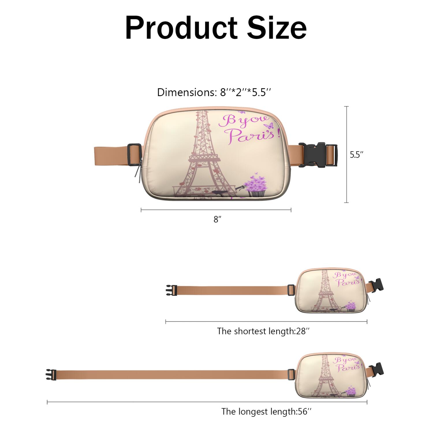 Cross Body Bag for Sports Enthusiasts Commuters HandsFree Running Belt for Jogging with Adjustable Strap for Outdoors Workout Traveling Paris Sporty Waist Pack