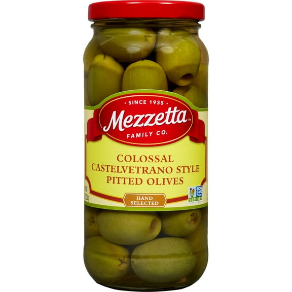 Mezzetta Colossal Castelvetrano Style Pitted Olives, 16 fl oz Jar