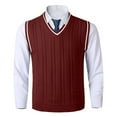 thumbnail image 3 of YMNXA Mens Sweaters Vest Sleeveless V Neck Solid Color Knitted Comfortable Slim Fit Top For Casual Daily Wear Red M, 3 of 8