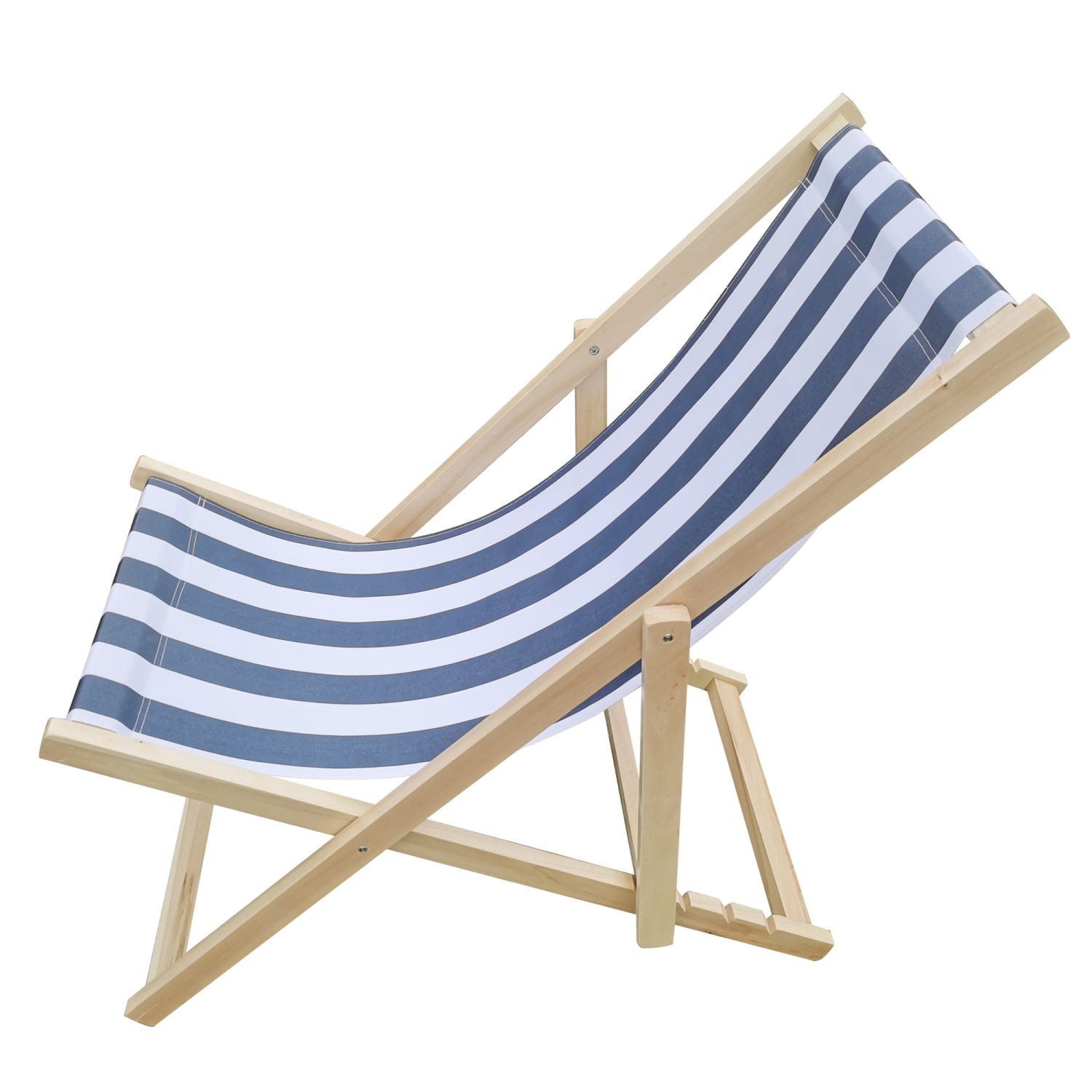 Open Box RIO Brands Steel Folding Web Chaise Beach Lawn Pool Lounge Chair Blue 
