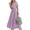 Purple, variant on sicmoss Women's Black Striped Short Sleeve Button Front Maxi Shirt Dress Tie Waist Tiered Ruffle with Slit and Pockets