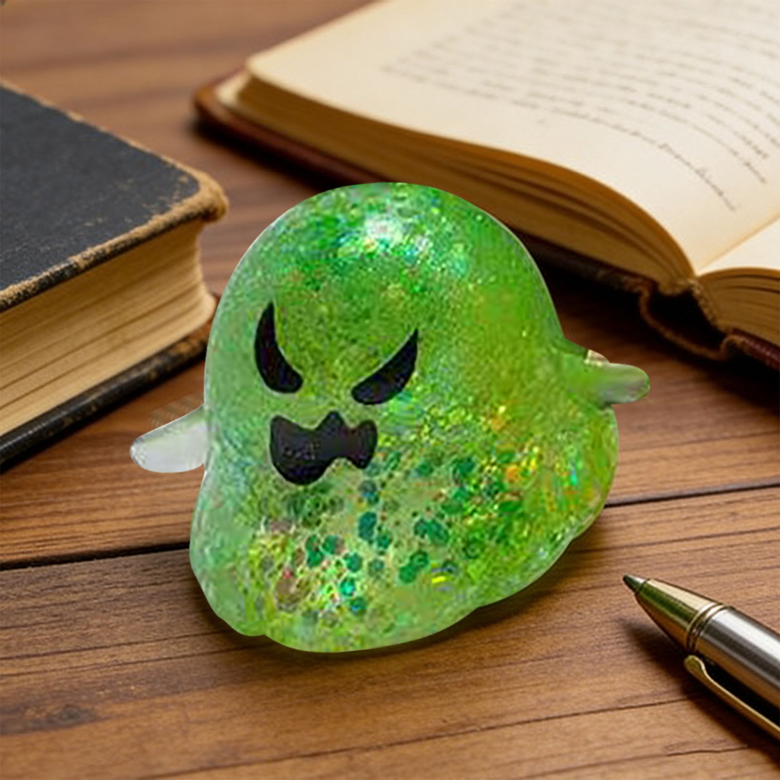 Fufafayo Ghost Sensory Ball, Stress ReliefToyFor Adults, Cute Dough Ball Stuffed Bun, Soft Decompression Dough for Anxiety, Desk Decor for Office Bedroom Living Room