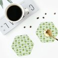 thumbnail image 4 of Gaeub Green Avocado Print 4 Pcs Leather Coasters for Drinks ,Drink Coasters Sets,Drink Table Cup Coasters for Living Room Kitchen Coffee Decor-Hexagon, 4 of 6