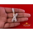 thumbnail image 2 of King of Bling's Yellow 925 Silver 6.35ct CZ 3D letter Cursive Initial 'X' Pendant Necklace 1.00, 2 of 12