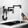Black Sink Faucet with Spray Gun, All Copper 360° Rotating Folding