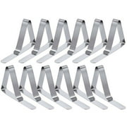 12Pcs Desk Table Cloth Tablecloth Cover Clip Clamp Holder Party Stainless Steel