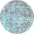 thumbnail image 1 of Ahgly Company Indoor Round Abstract Light Blue Modern Area Rugs, 4' Round, 1 of 4