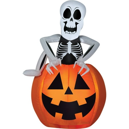 Pop-Up Skeleton Pumpkin Airblown Halloween Decoration