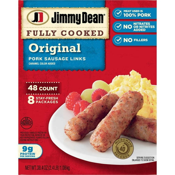 Jimmy Dean Fully Cooked Original Pork Sausage Links, 48 ct.