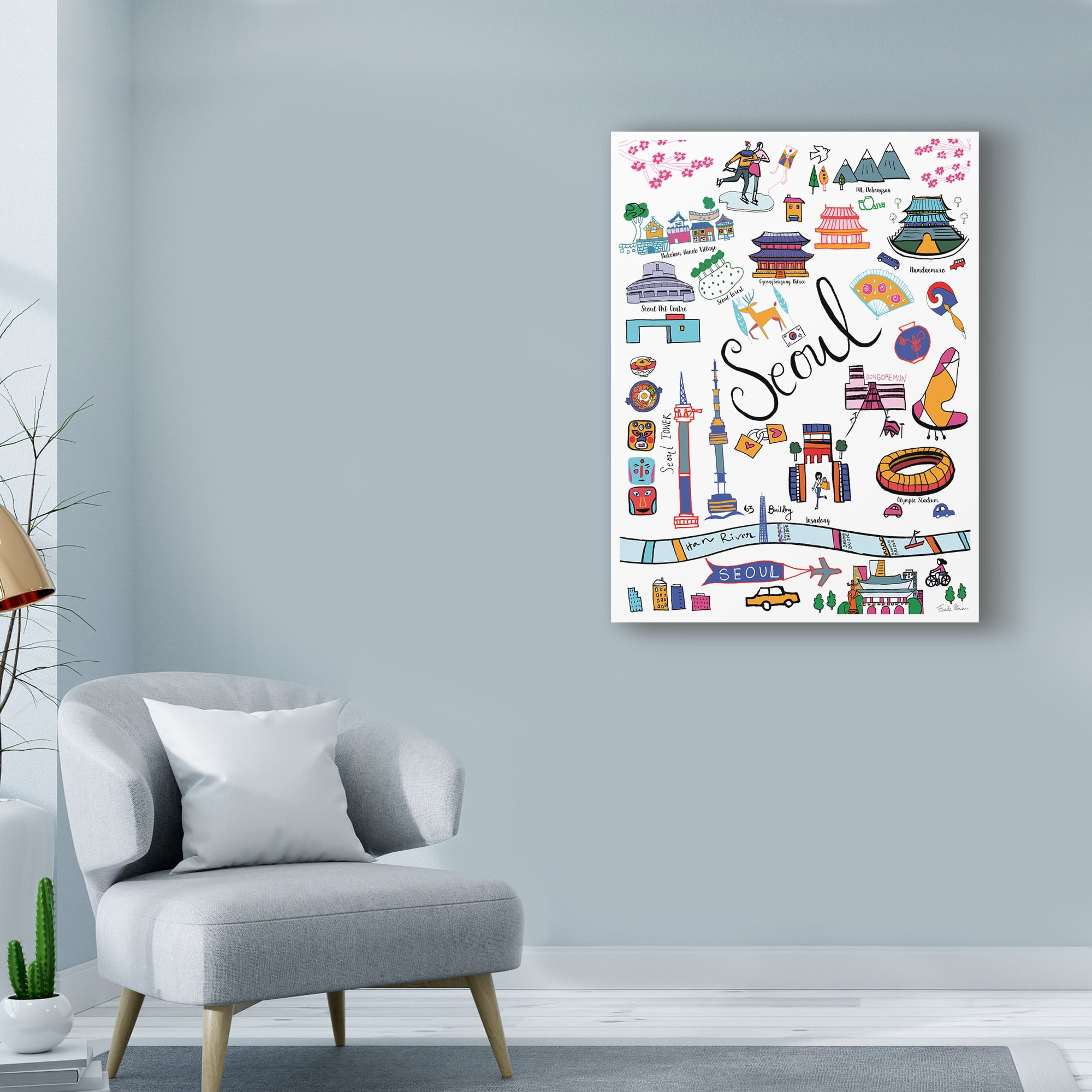 Trademark Fine Art 'Travel Seoul' Canvas Art by Farida Zaman