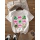 thumbnail image 2 of Playera de manga corta para mujer, estampado en color sólido, cuello redondo, estilo casual, para verano, estilo casualWomen's St. Patrick's Day Festive T-Shirt - White Crew Neck with Pink Shamrocks, 2 of 6
