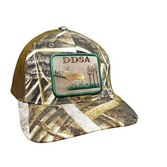 Droppin Drake Buck Patch Trucker Mesh Snapback Hat- Realtree Max-5, Camo Mesh