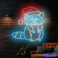 thumbnail image 4 of Handmadetneonsign Raccoon Christmas Hat Neon Sign, Raccoon Led Sign, Animal Wall Art, Wall Decor 93088, 4 of 5