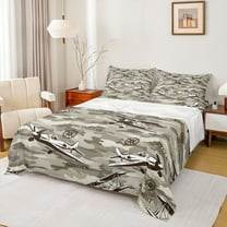 Homewish Camouflage Plane Twin Sheet Sets 3pcs for Female Men Adults,Transportation Theme Twin Fitted Sheet Microfiber,Abstract Camo Breathable Flat Sheet,Luxury Bedroom Decor