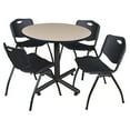 thumbnail image 4 of Regency Kobe 30 in. Round X-Base Breakroom Table- Beige, 4 M Stack Chairs- Grey, 4 of 5