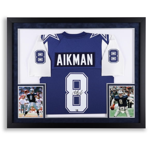 Troy Aikman Dallas Cowboys Framed Autographed Blue Alternate Mitchell & Ness Authentic Jersey with "HOF 06" Inscription - Fanatics Authentic Certified