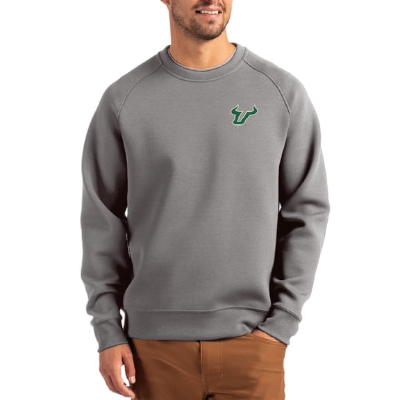 Men's Cutter & Buck Gray South Florida Bulls Roam Recycled Pullover