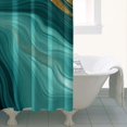 thumbnail image 4 of Teal and Gold Marble Glitter Waves Pattern Shower Curtain 36"x72" ,Bathroom Decorative Shower Curtains Set with 12 Hooks,Modern Waterproof Washable Shower Curtain, 4 of 6