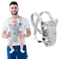 thumbnail image 1 of IULONEE Portabebés, Abrazo acogedor 4 en 1 Portador ergonómico ajustable, Convertible y portátil para llevar al frente y a la espalda para bebés, niños de 12 a 40000mlibras (gris), 1 of 3