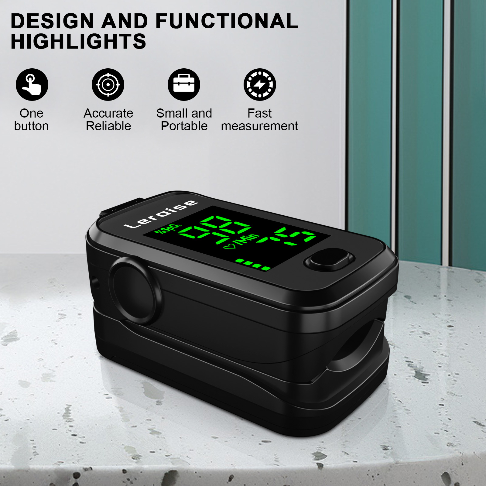 Leraise Fingertip Pulse Oximeter With Lanyard photo 3