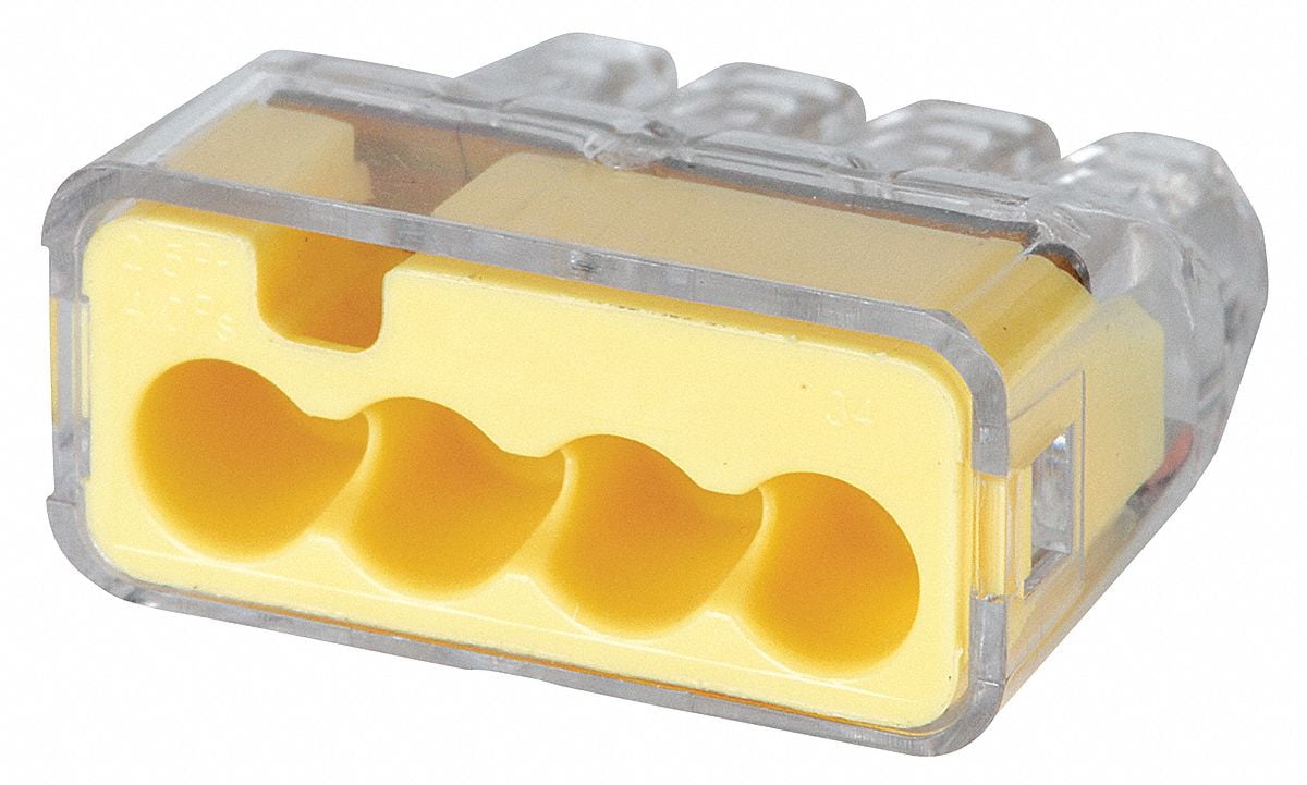 Ideal PushIn Connector,Yellow,18 AWG,12 AWG 301634