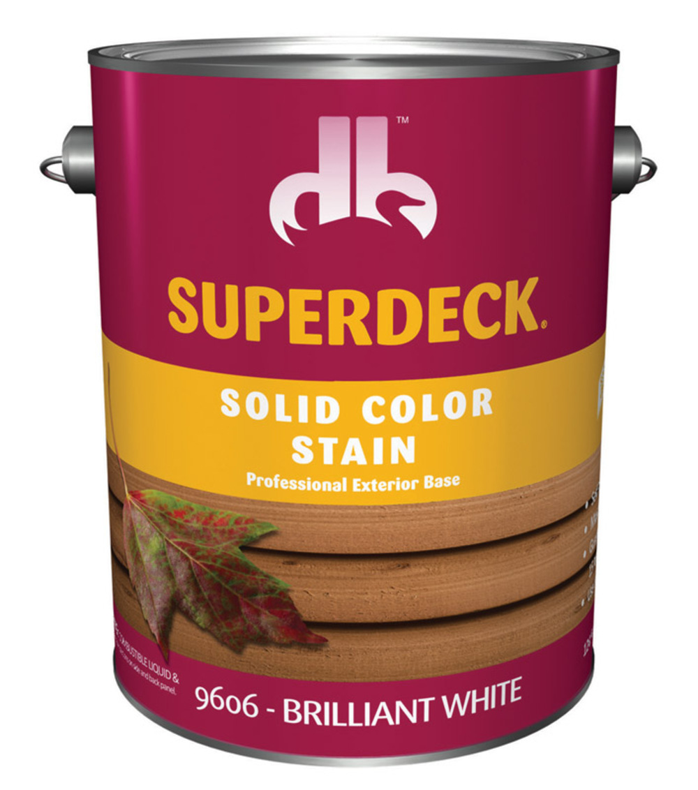 Superdeck Solid Brilliant White Acrylic Latex Wood Stain 1 gal. Total