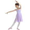 thumbnail image 2 of Xnihocha Kids Girls Ballet Dance Leotard Tutu Dress Cross Back Camisole Dress Modern Lyrical Dancewear Lavender L, 2 of 7