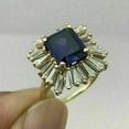 thumbnail image 3 of Hitanshu Jewels 14K Yellow Gold Plated Blue CZ Women Cocktail Engagement Ring, 3 of 5