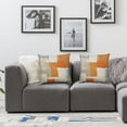 thumbnail image 3 of COMIO Set of 2 Throw Pillow Covers Square for Home Decor, Burnt Orange Brown Gray Graffiti Paint Art Pillow Case Sofa Soft Cushion Cases for Bedroom Couch Bed Car Chair White, 3 of 6