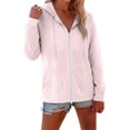 thumbnail image 3 of jiaxiM Lightweight Hoodies for Women Zip Up Summer Thin Hoodies Drawstring Loose Fit Cotton Hoodie Casual Beach Cover Up, 3 of 8