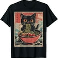 thumbnail image 3 of Cat Ramen Japanese Funny Graphic Tees Kawaii Cat Anime Gifts T-Shirt, 3 of 6