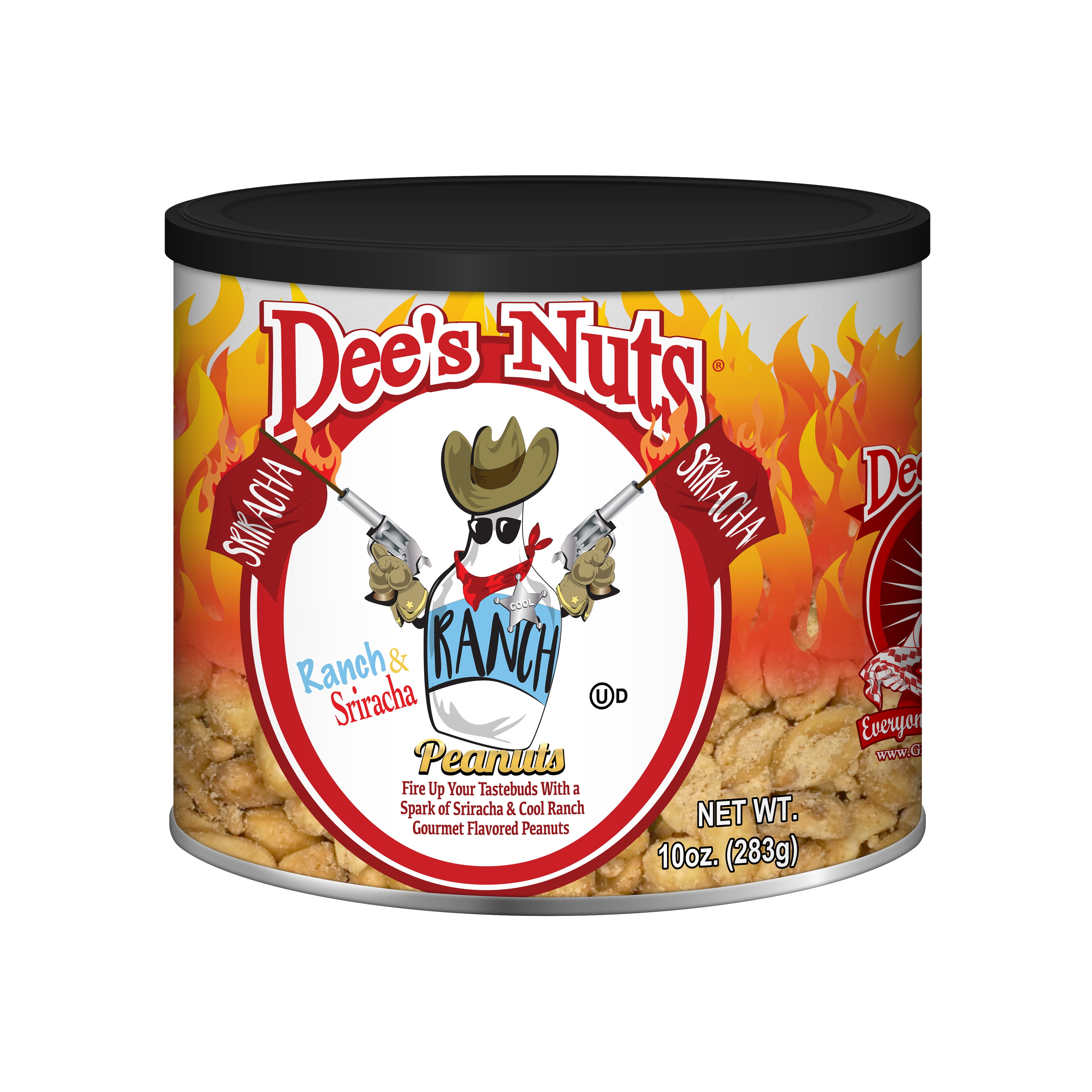 Dee's Nuts Peanuts, Ranch & Sriracha, 10 oz Canister - Walmart.com