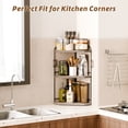 thumbnail image 6 of Corner Bathroom Counter Organizer, 3-Tier Wood Countertop Organizer for Perfume, Makeup Storage, Skincare Organizers for Vanity, Counter Corner Shelf for Kitchen, Bathroom, Dresser (grey), 6 of 8