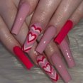 thumbnail image 4 of 24 Uds bailarina brillo diamante cristal brillo largo ataúd brillo uñas postizas prensa puntas de uñas postizas para manicura mujeres y niñas, 4 of 7