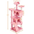 thumbnail image 4 of Yaheetech 62.5"H Cat Tree Tower with 3 Scratching Posts, Pink, 4 of 9
