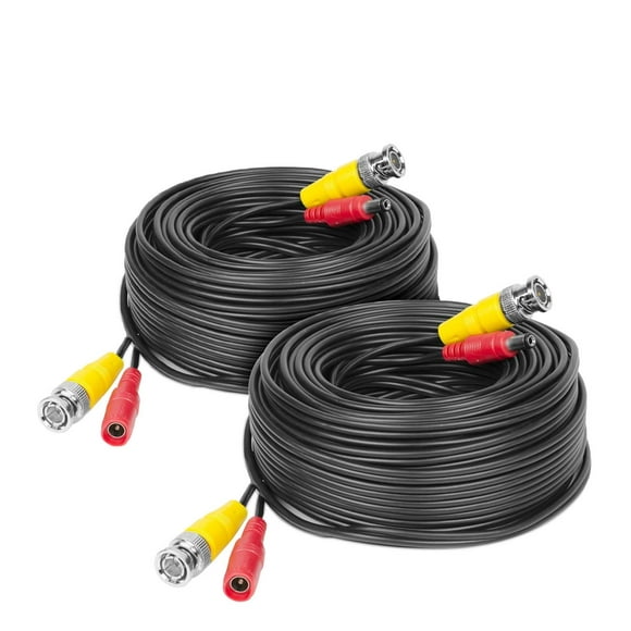 2-Pack 4K Security Camera Cable 150FT BNC Cable, Camera Wire CCTV, Pre-Made All-in-One Video and Power Cable