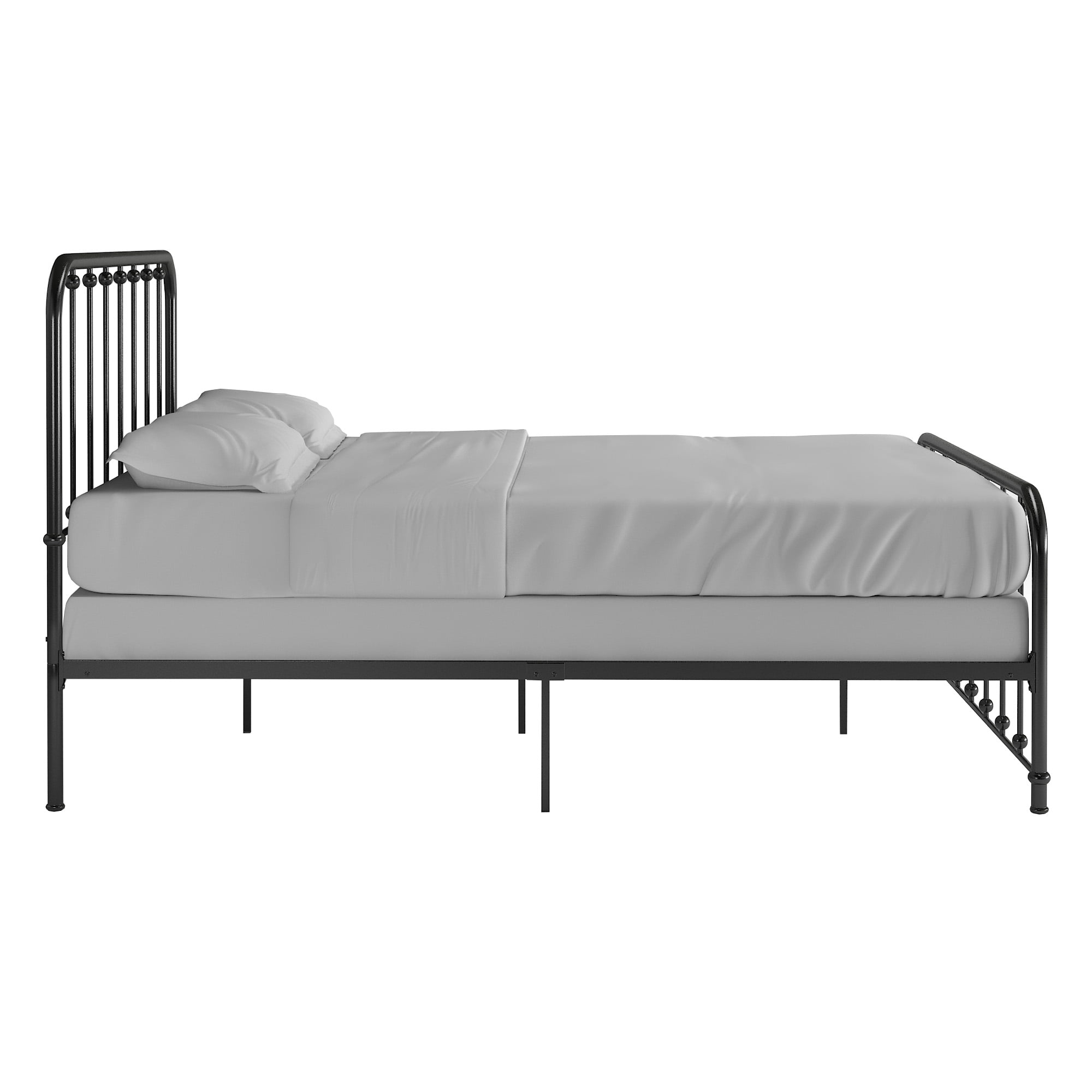 Weston Home Montgomery Spindle Metal Platform Bed, Queen, Black