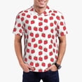 thumbnail image 2 of Balery Cartoon Strawberry Printed Men’s Short Sleeve Polo Shirt, Midweight Men's Shirt,Golf Polo shirts -Medium, 2 of 8