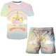 thumbnail image 1 of Conjuntos de ropa de unicornio para niños de verano, ropa para niños, camiseta de moda para niños + pantalones cortos bonitos, trajes de 2 uds, chándales de unicornio para niñas 8T Gao Jinjia LED, 1 of 2